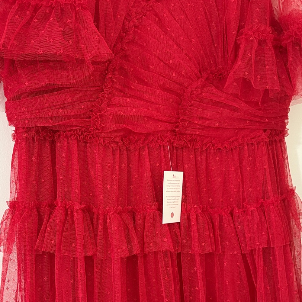 NWT Ivy City Co Red Star Tulle Maxi Dress 3X - Picture 4 of 15
